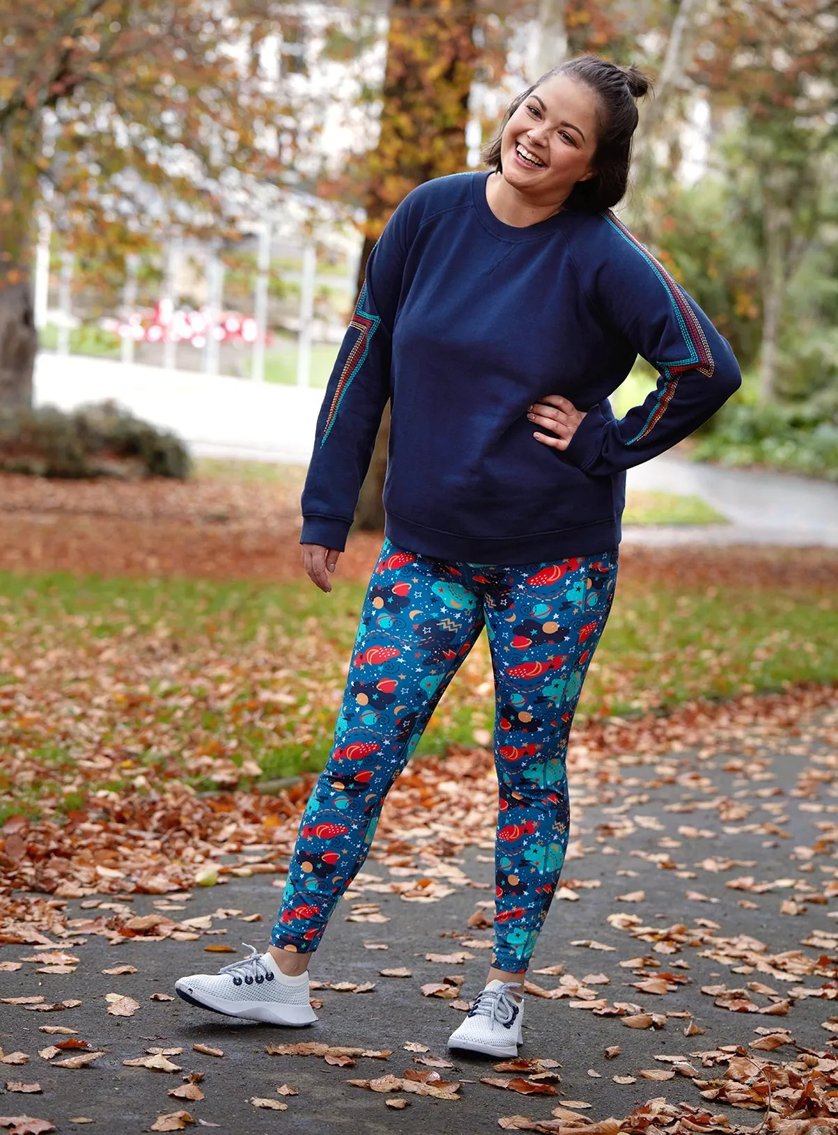 FRUGI Blue Interstellar Print Cosmo Leggings 22 - Tu Leggings.