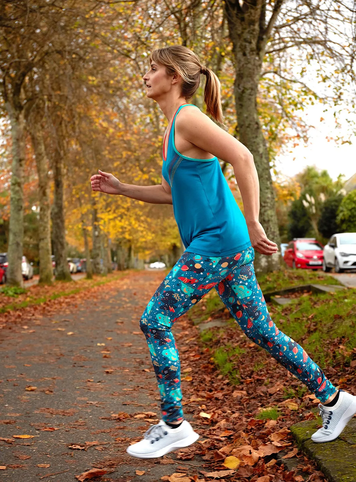 FRUGI Blue Interstellar Print Cosmo Leggings 22 - Tu Leggings.