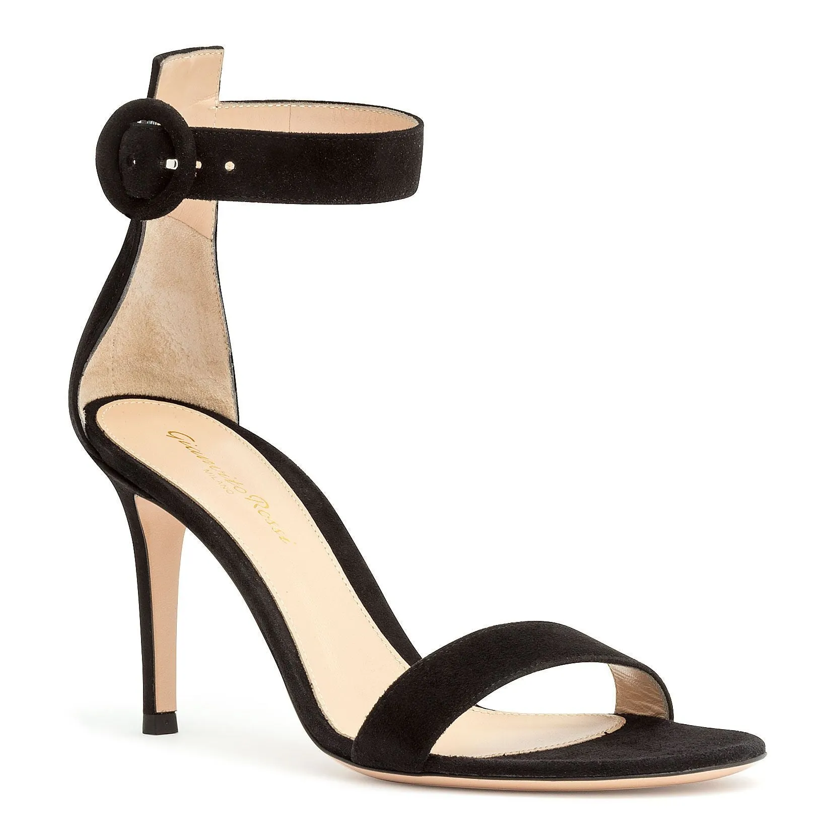 Gianvito Rossi Portofino 85 Black Suede Sandals