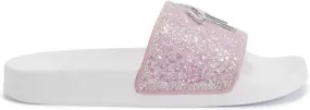 Giuseppe Zanotti Brett Glitter Detail Slide Sandals Pink