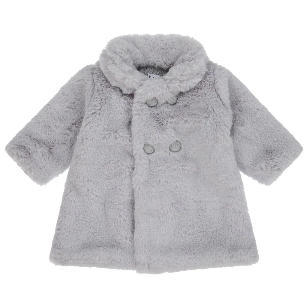 Grey Faux Fur Coat for Baby Girls