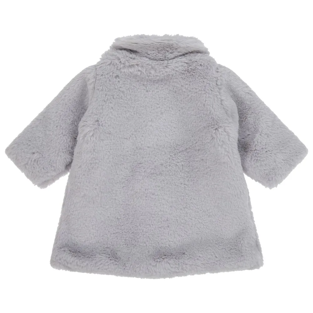 Grey Faux Fur Coat for Baby Girls