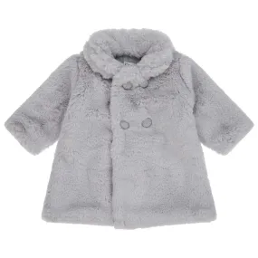 Grey Faux Fur Coat for Baby Girls