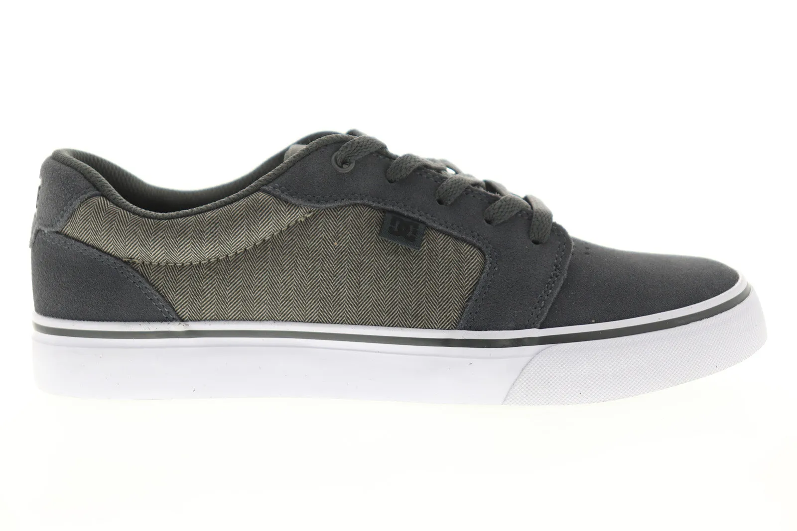 Grey Suede Low Top Skate Sneakers Shoes for Men by DC Anvil ADYS300147