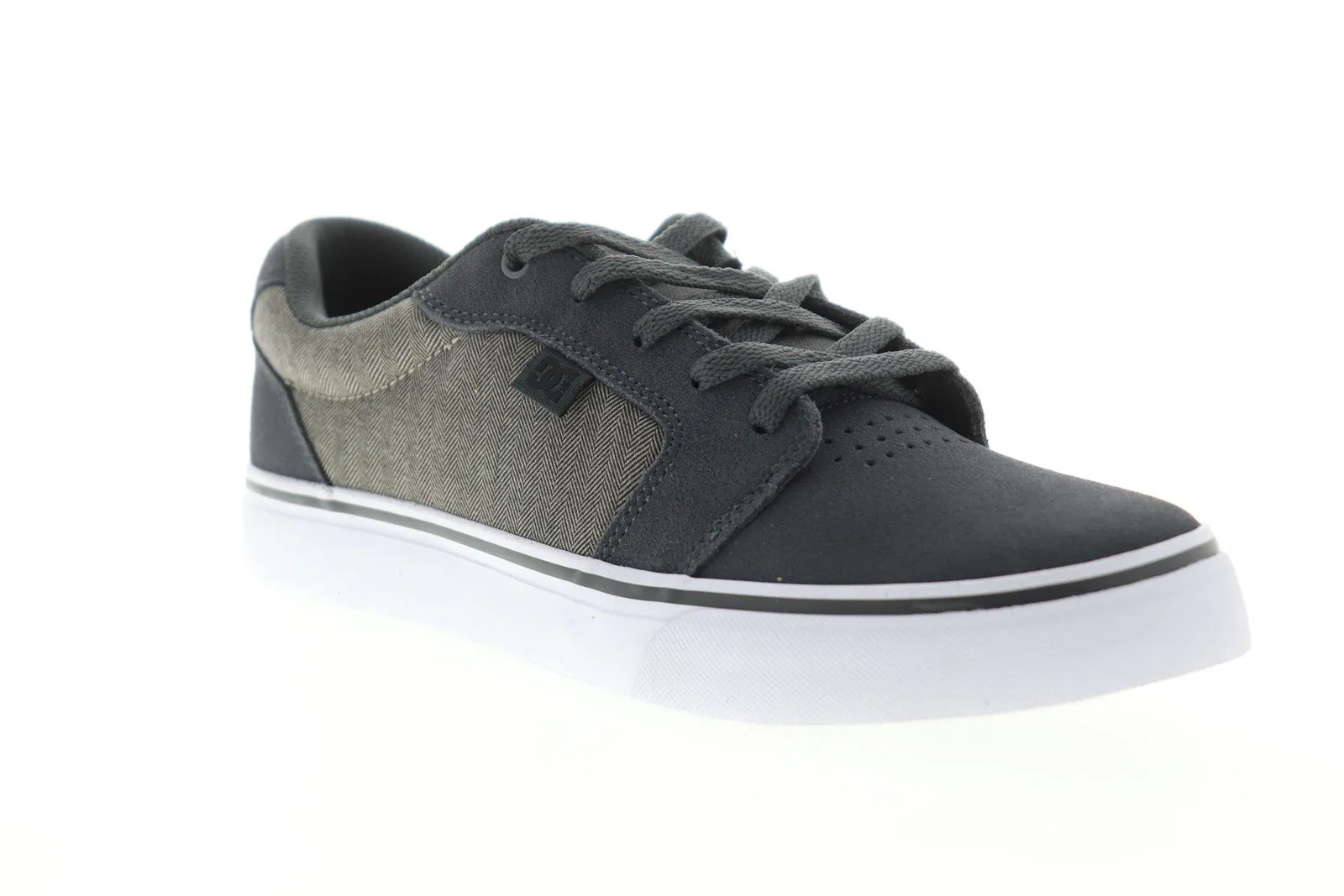 Grey Suede Low Top Skate Sneakers Shoes for Men by DC Anvil ADYS300147