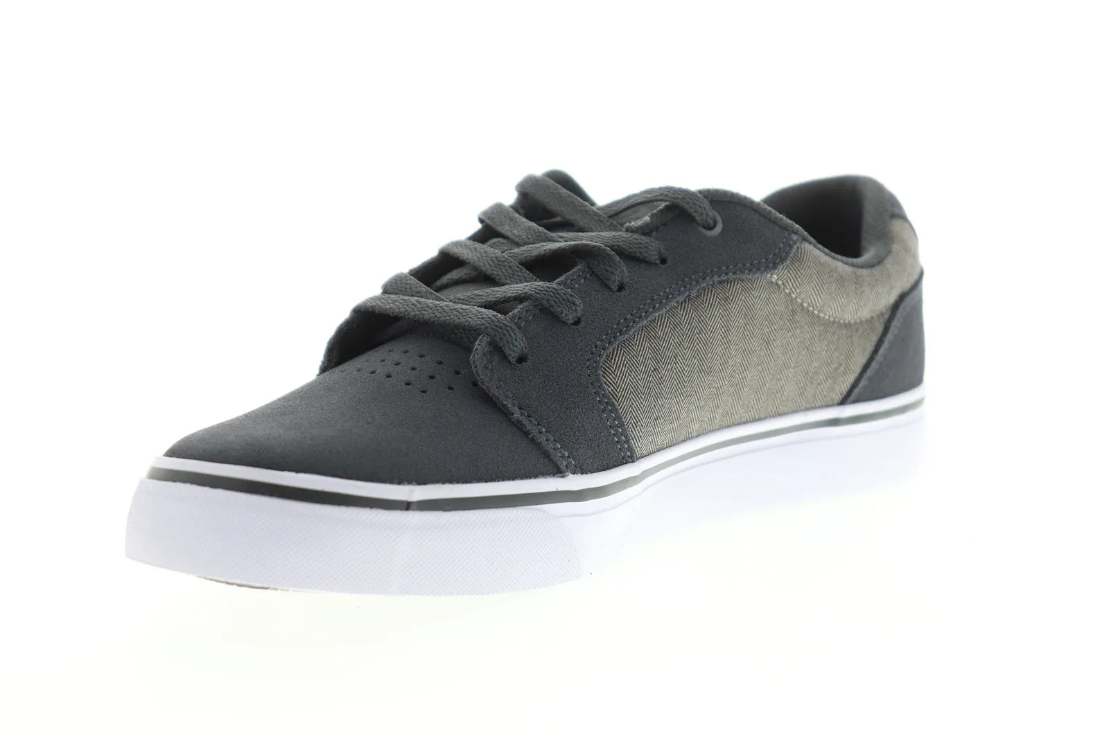 Grey Suede Low Top Skate Sneakers Shoes for Men by DC Anvil ADYS300147