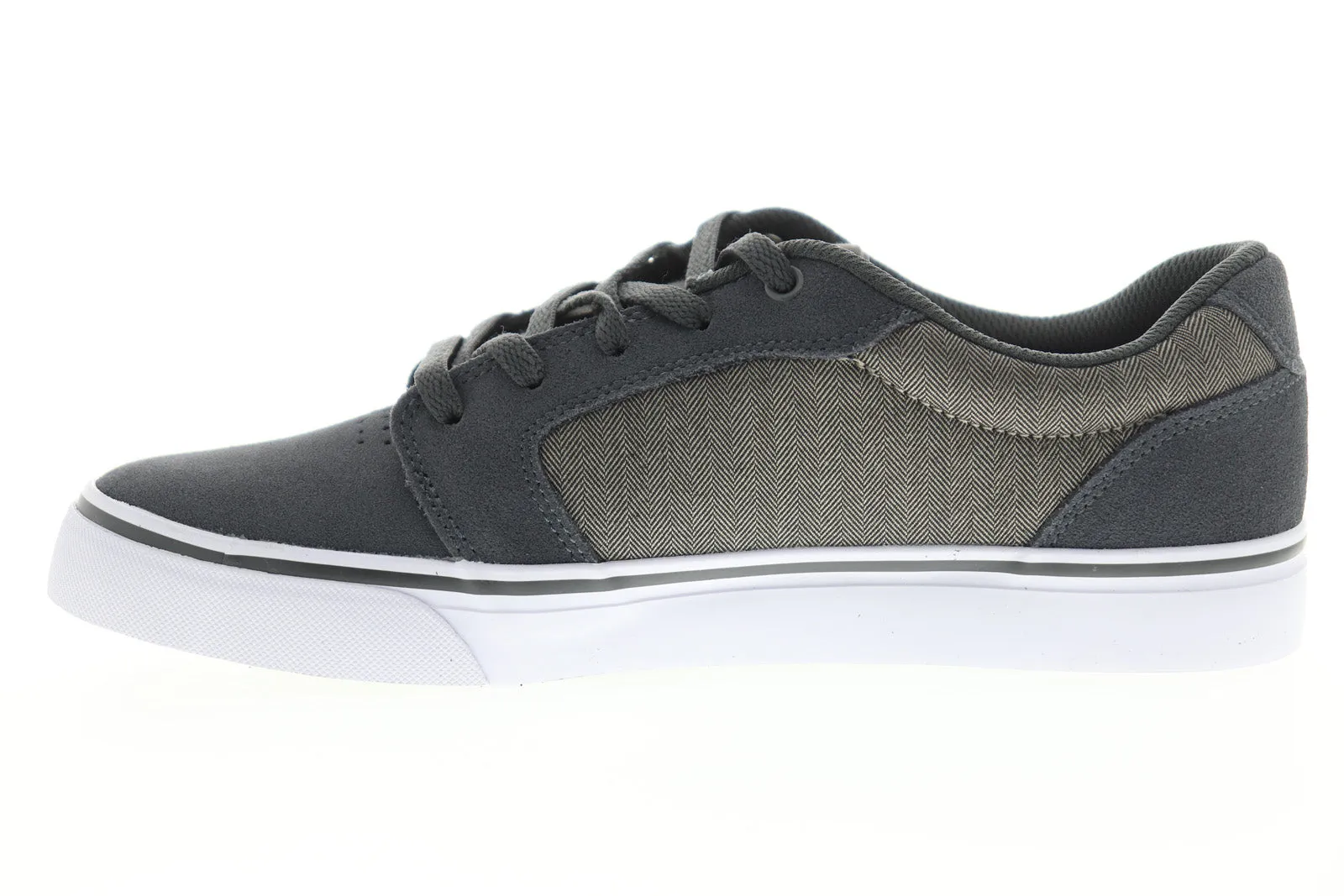 Grey Suede Low Top Skate Sneakers Shoes for Men by DC Anvil ADYS300147