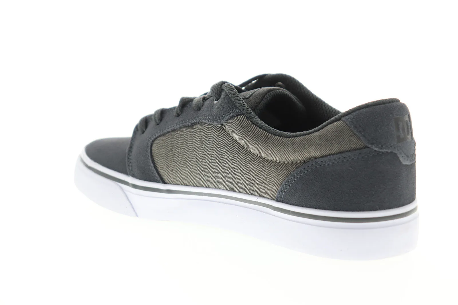 Grey Suede Low Top Skate Sneakers Shoes for Men by DC Anvil ADYS300147