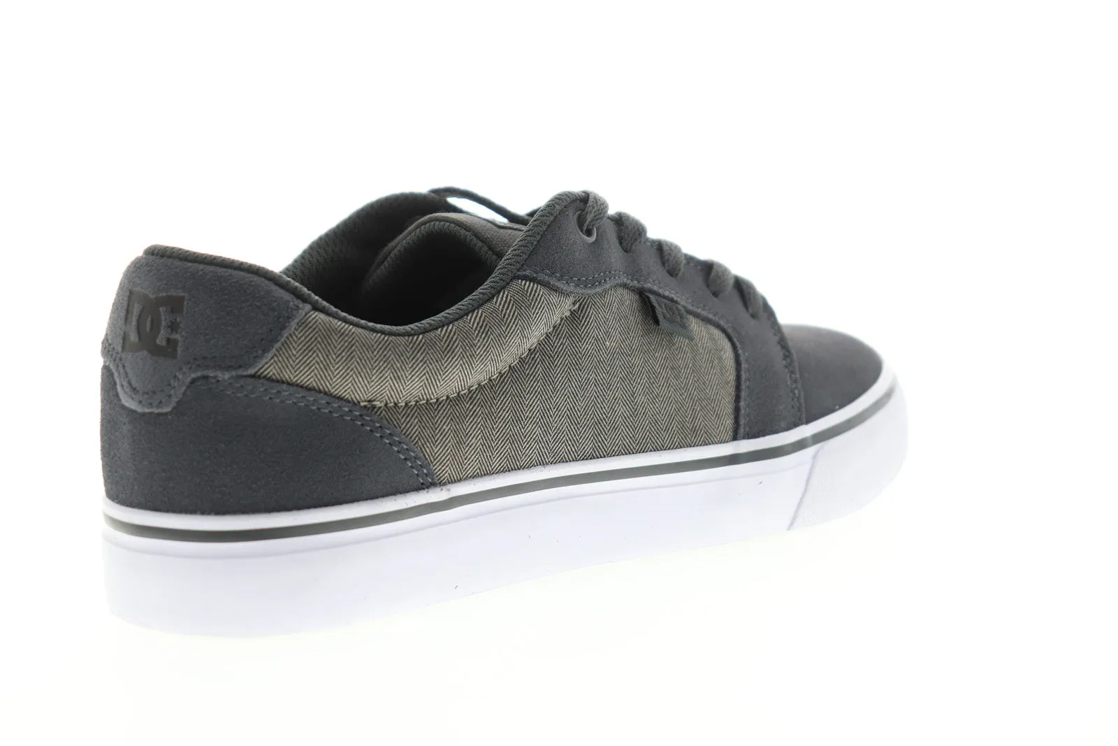 Grey Suede Low Top Skate Sneakers Shoes for Men by DC Anvil ADYS300147