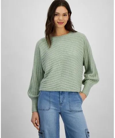 Junior's Elliptical Rib-Knit Sweater from Hippie Rose