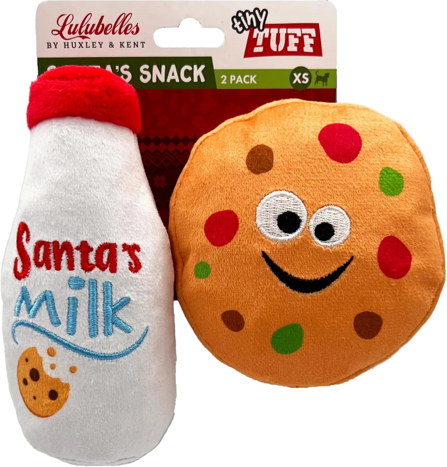 Huxley Kent Santa Snack Plush Dog Toy 2 Pack