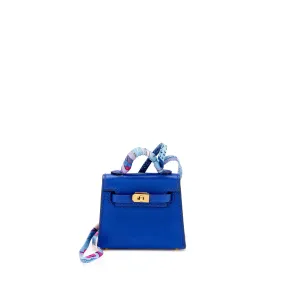 Hèrmès Blue Electric Tadelakt Micro Mini Twilly Kelly Bag Gold Hardware 2022