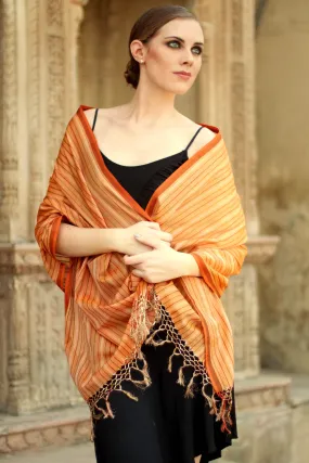 Indian Sunset Cotton Silk Shawl