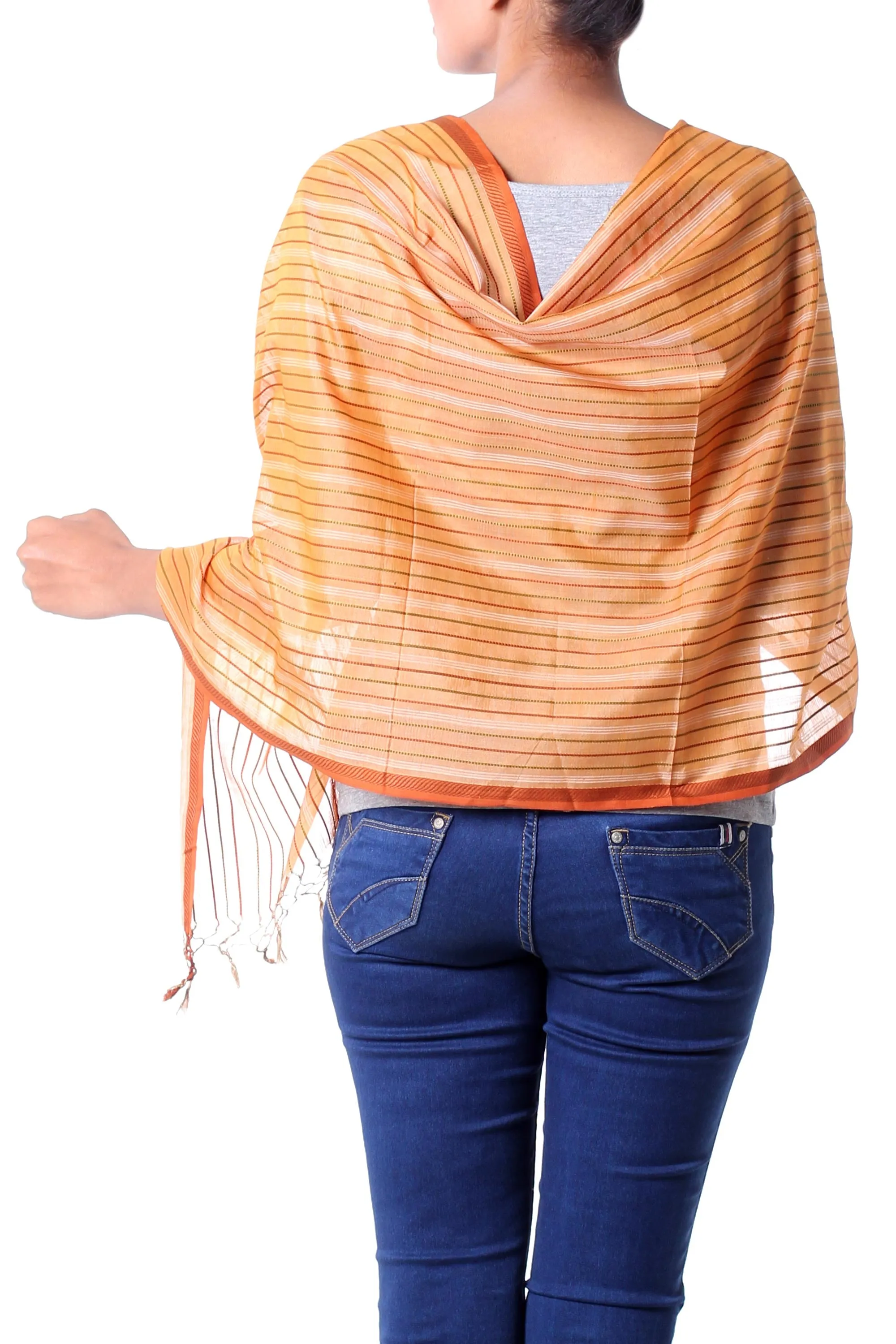 Indian Sunset Cotton Silk Shawl