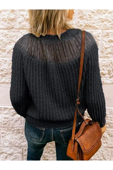 Iris Ribbed Knit Sweater with Round Neck - Shop Now.