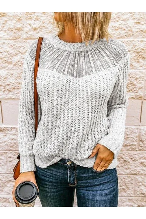 Iris Ribbed Knit Sweater with Round Neck - Shop Now.