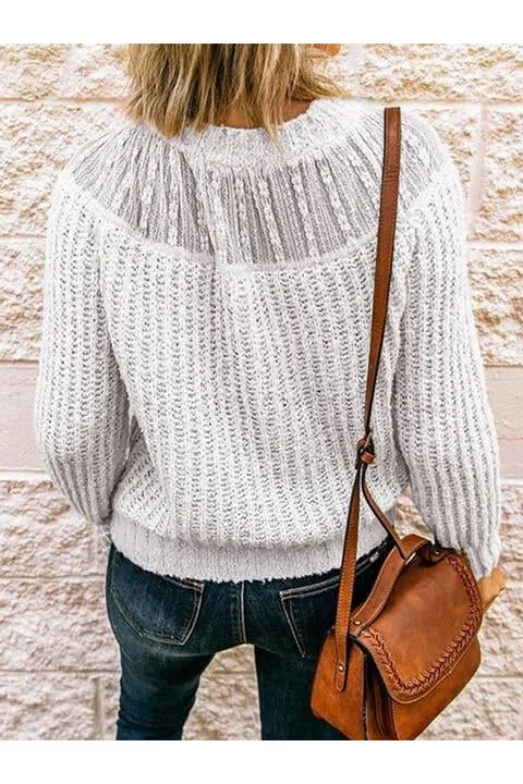 Iris Ribbed Knit Sweater with Round Neck - Shop Now.