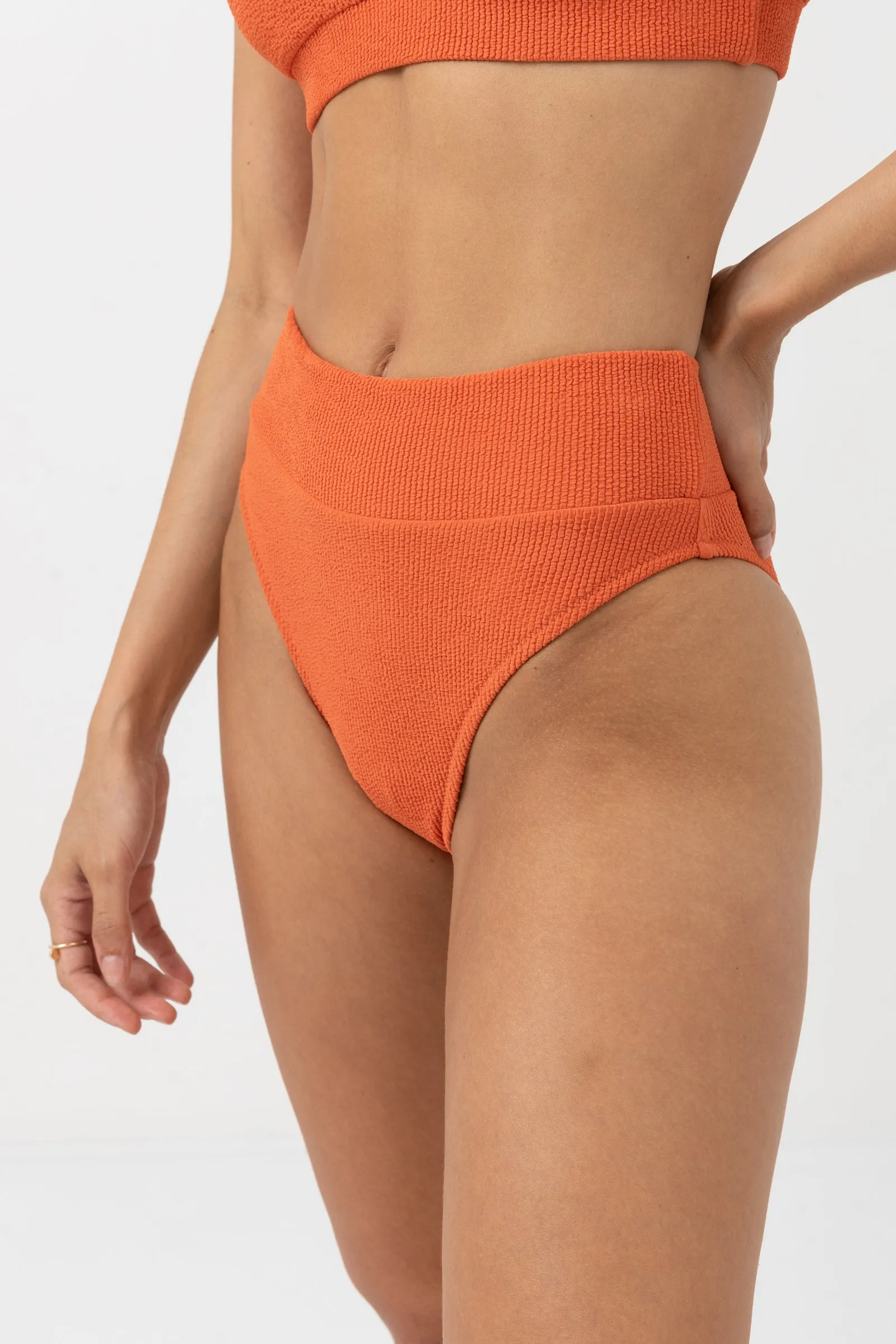 Isla Rib High Hip Banded Pants Chilli