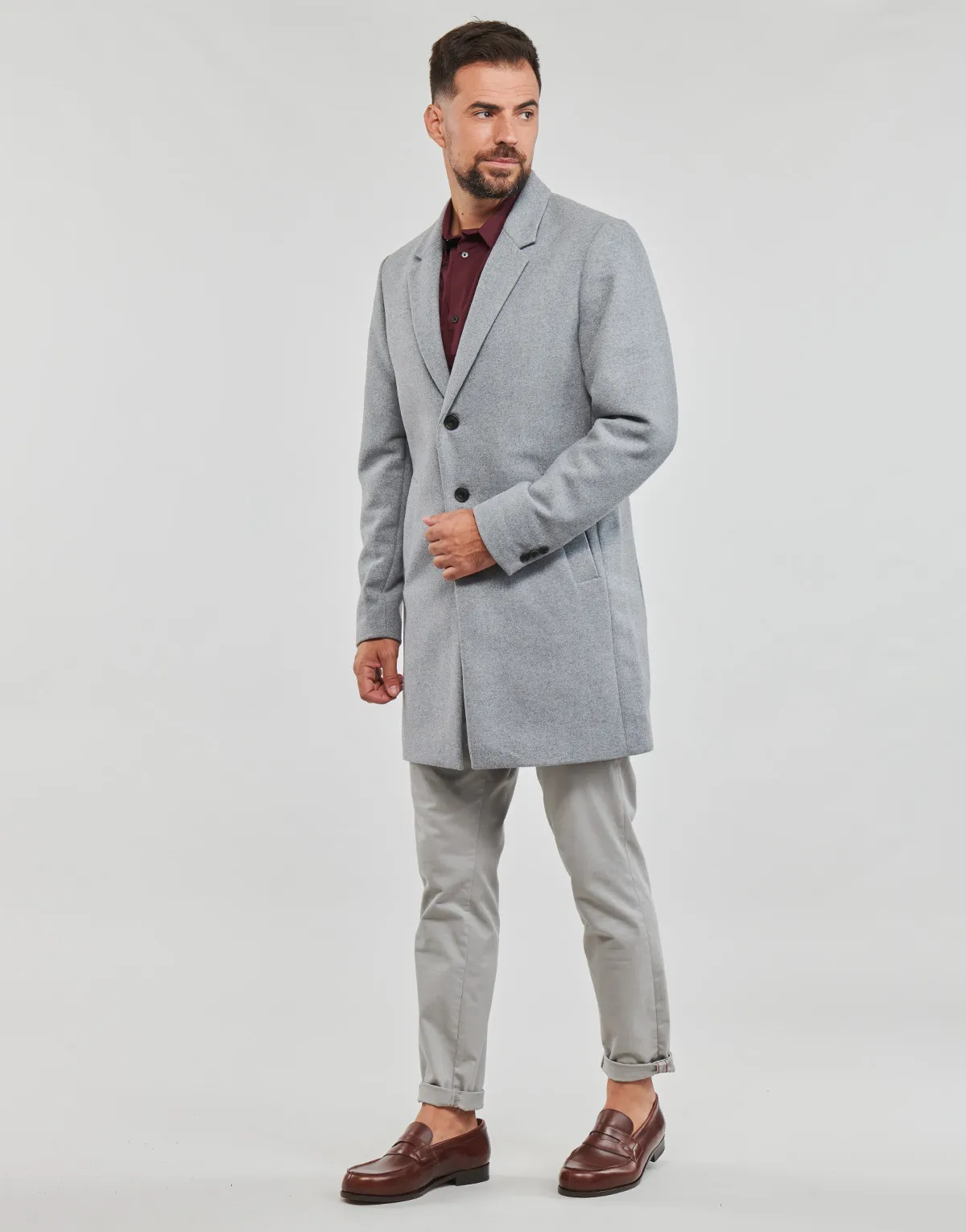 Jack and Jones Morrison Wool Coat Navy