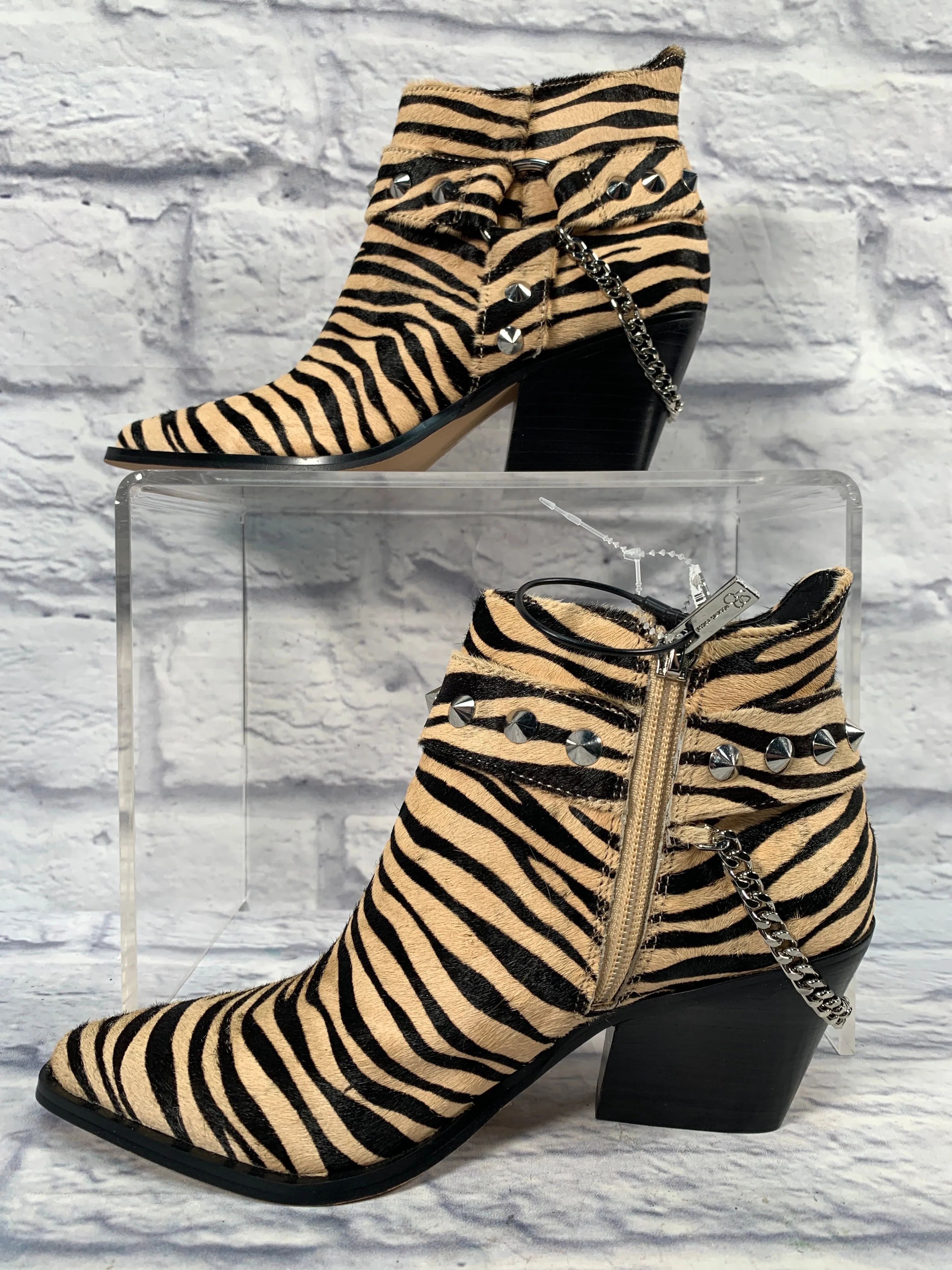 Jessica Simpson Animal Print Ankle Heel Boots Size 6.5