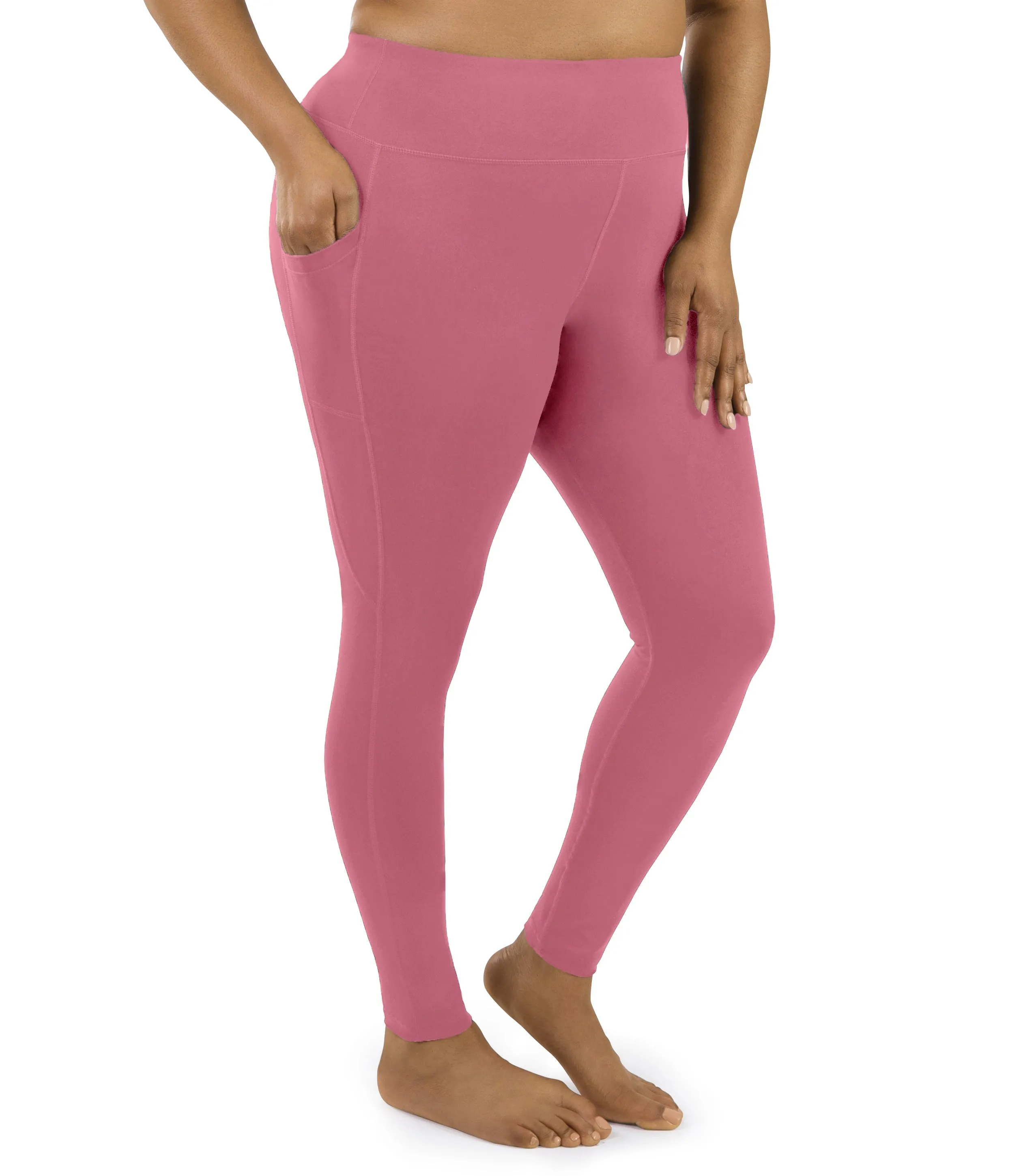 JunoStretch Legging with Side Pocket in Warm Mauve - Final Sale