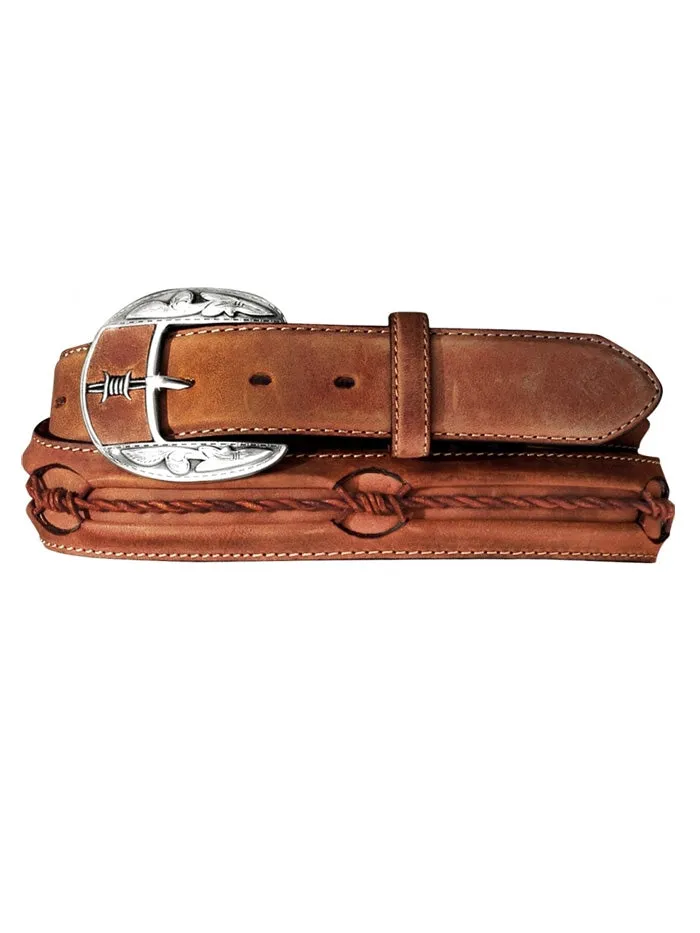 Justin Mens Dark Brown Fenced In Belt