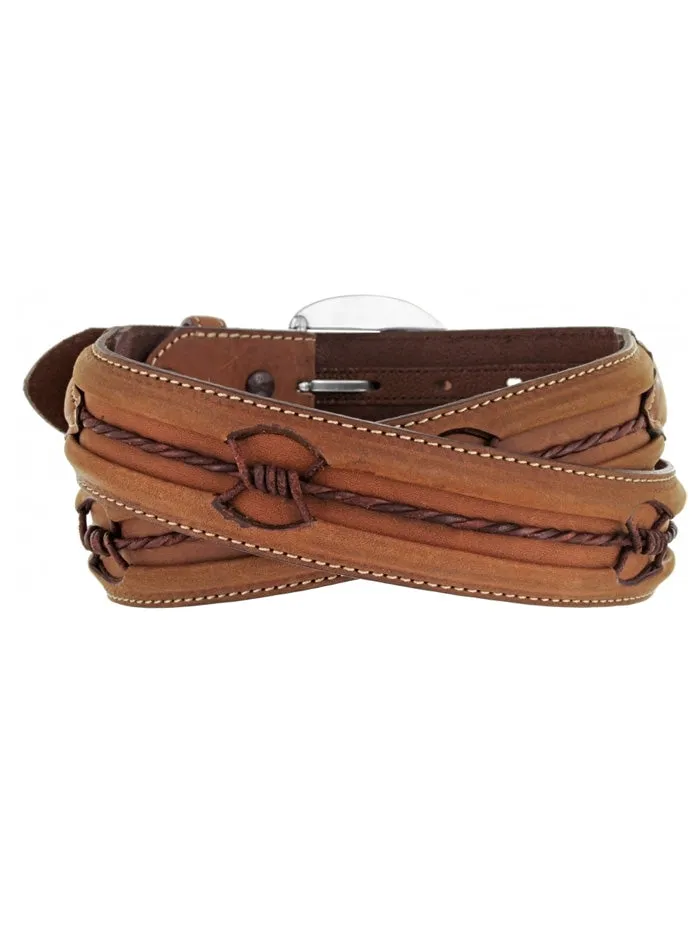 Justin Mens Dark Brown Fenced In Belt