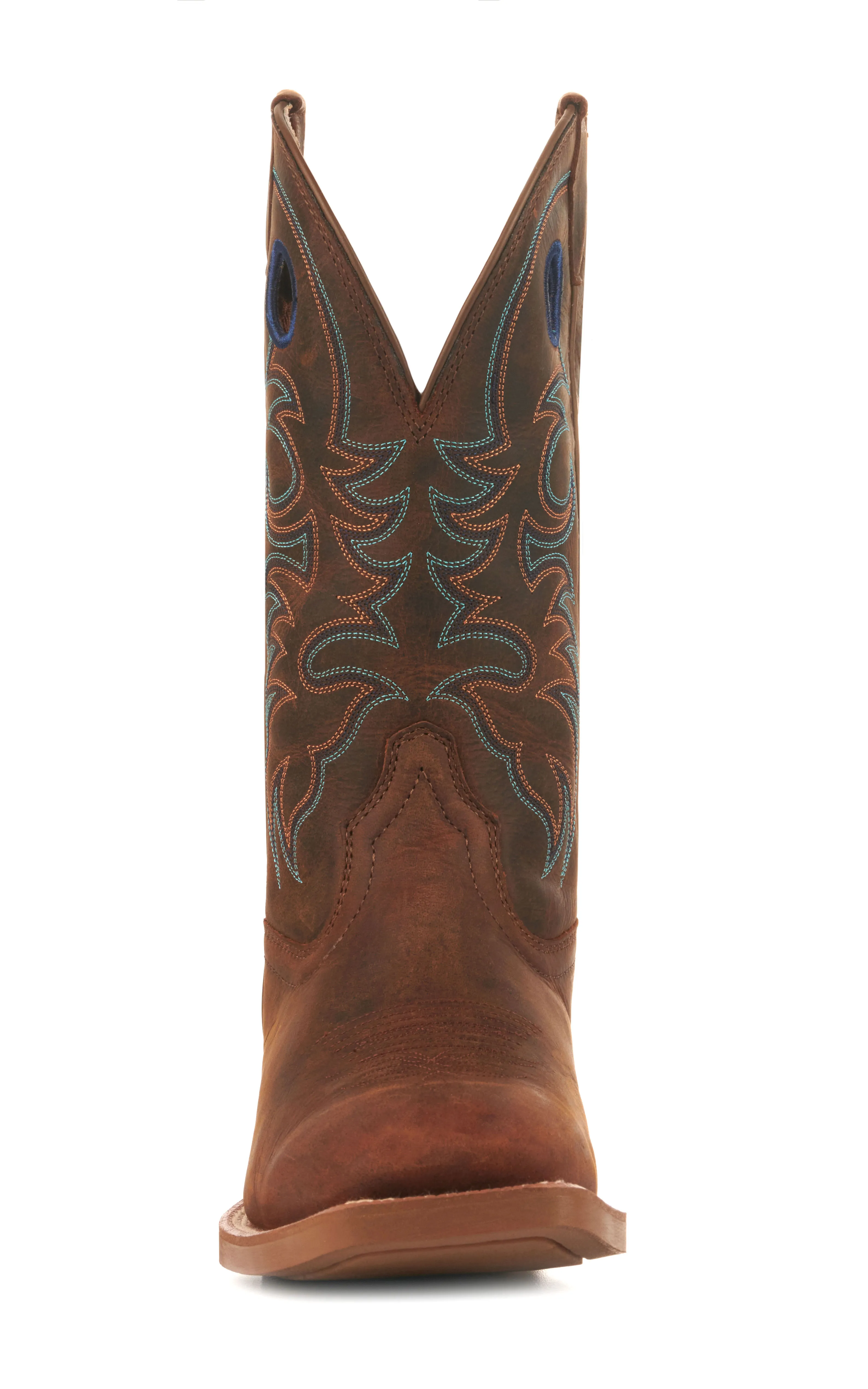 Justin Stampede Dark Brown Wide Square Toe Cowboy Boots for Men