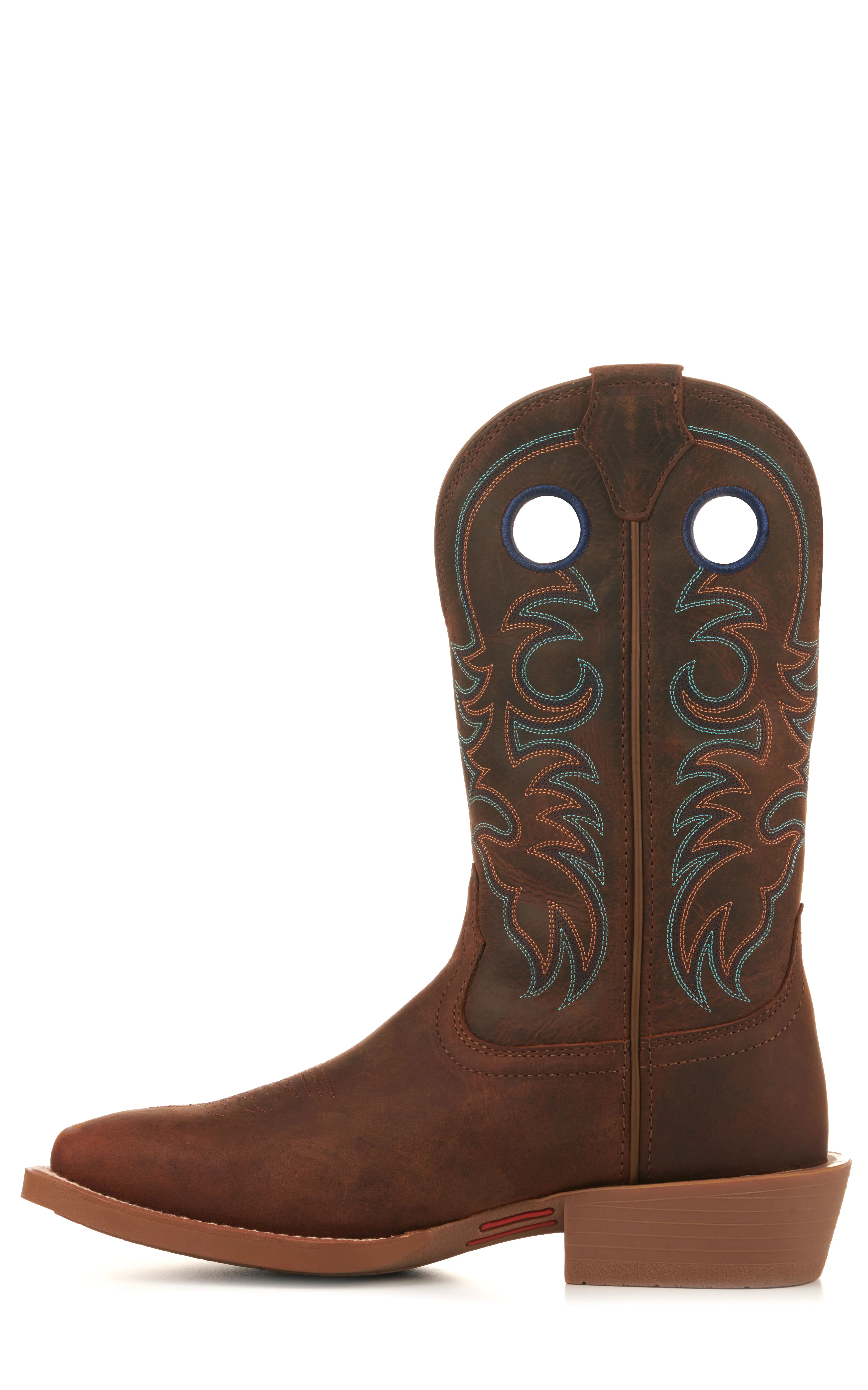 Justin Stampede Dark Brown Wide Square Toe Cowboy Boots for Men