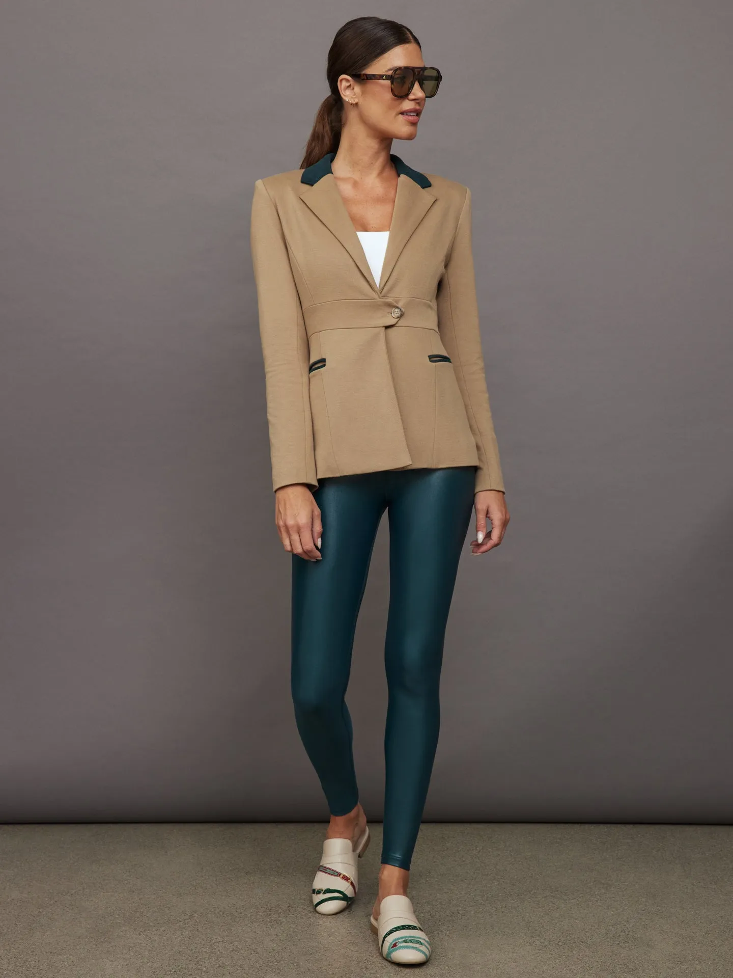 Khaki Ponderosa Pine Slim Belted Blazer - Shop Now