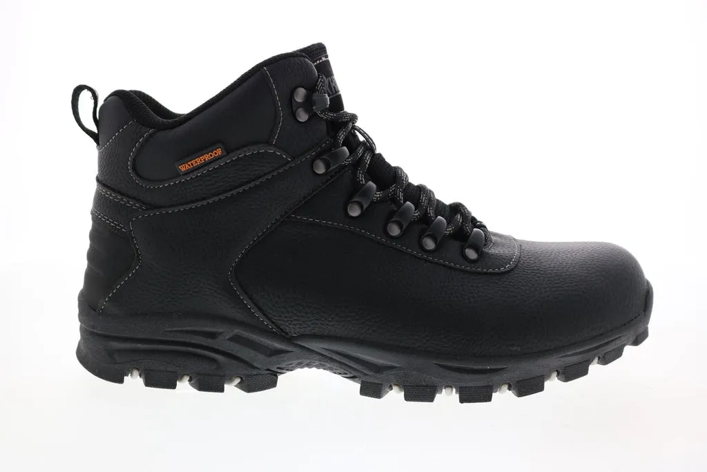 Khombu hiking boots - men's black synthetic lace up boots.