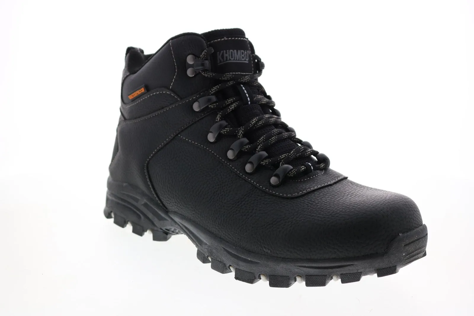 Khombu hiking boots - men's black synthetic lace up boots.