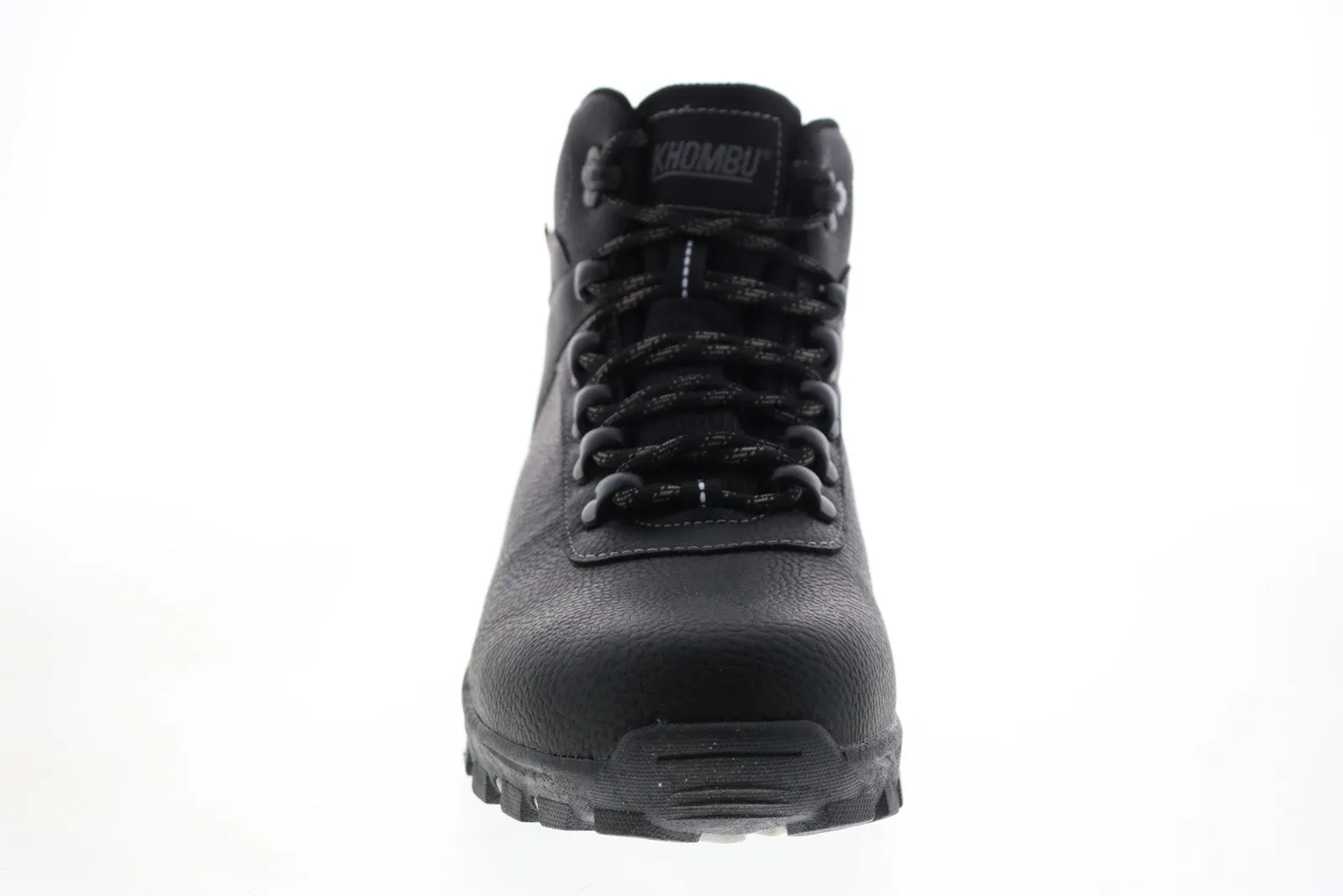 Khombu hiking boots - men's black synthetic lace up boots.