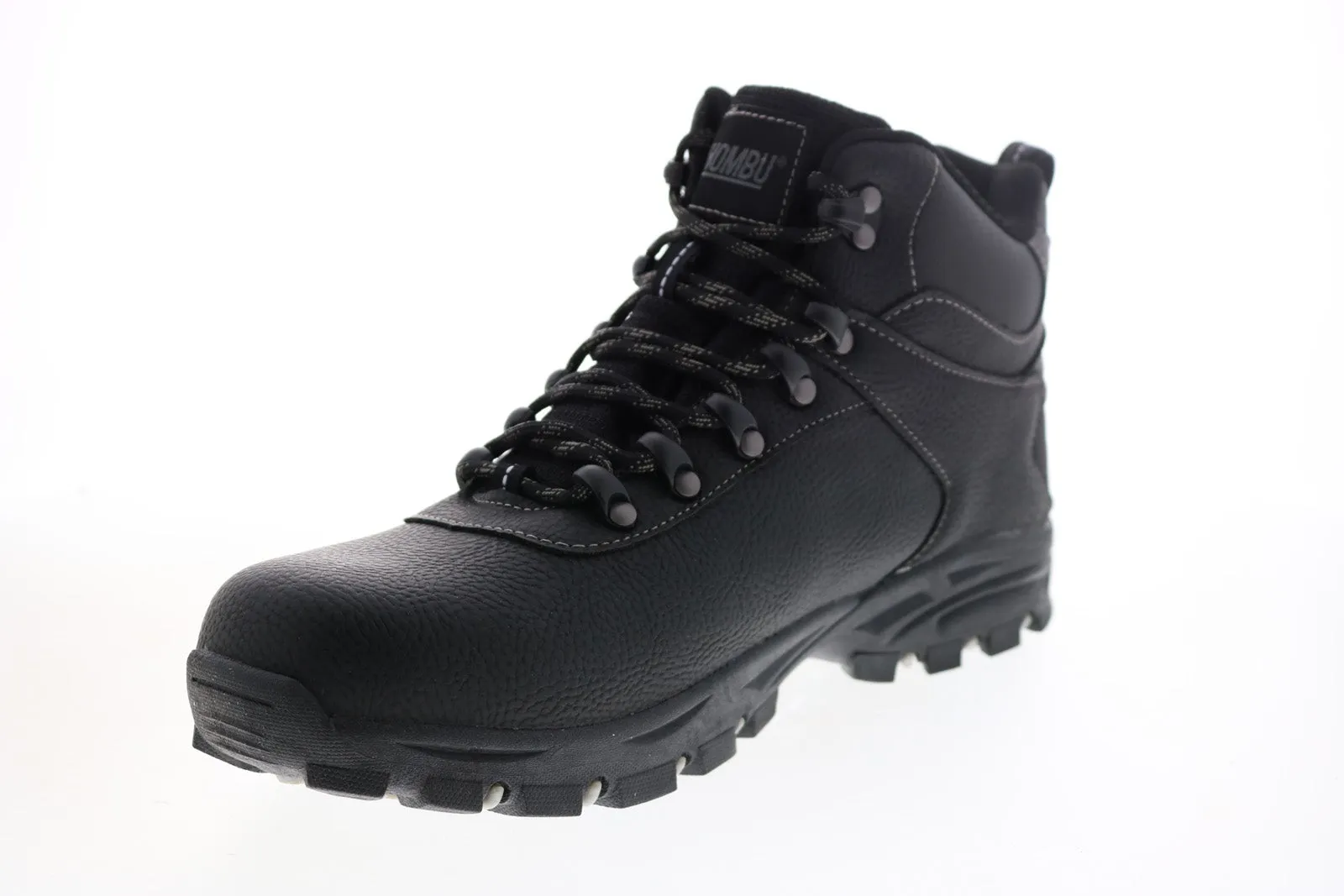 Khombu hiking boots - men's black synthetic lace up boots.