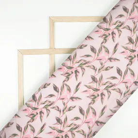 Leaf Print Bemberg Chiffon Fabric in Beautiful Digital Design