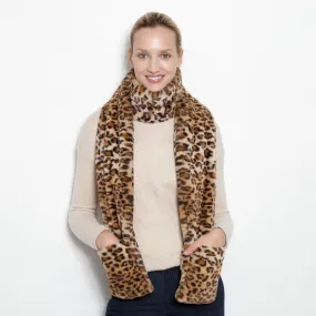 Leopard Print and Black Scarf