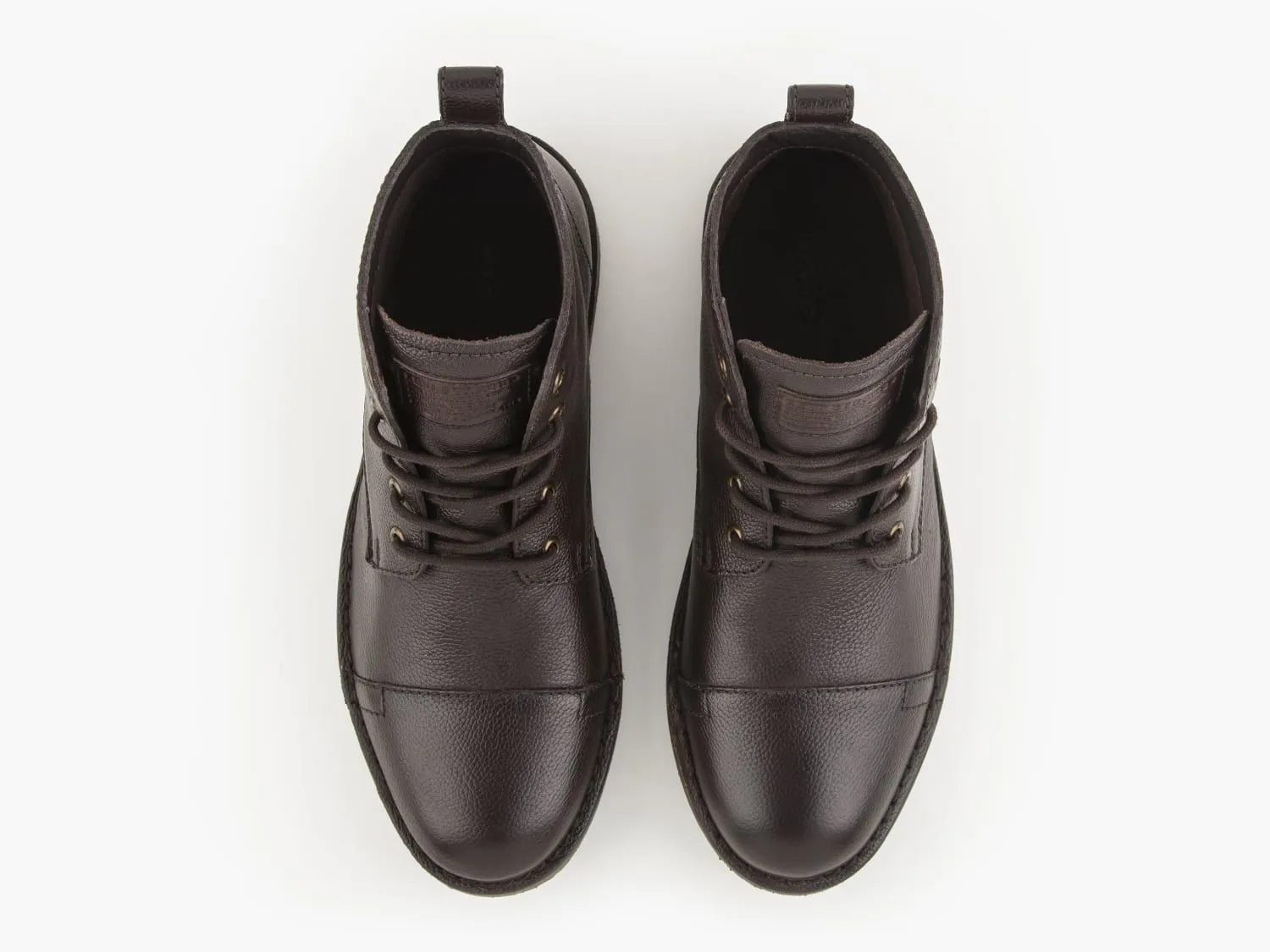 Levi's Track Lace Up Leather Boots Dark Brown