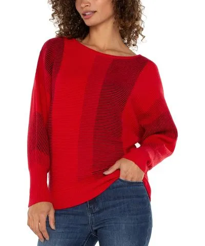 Women's Colorblocked Boat-Neck Sweater by Liverpool Los Angeles