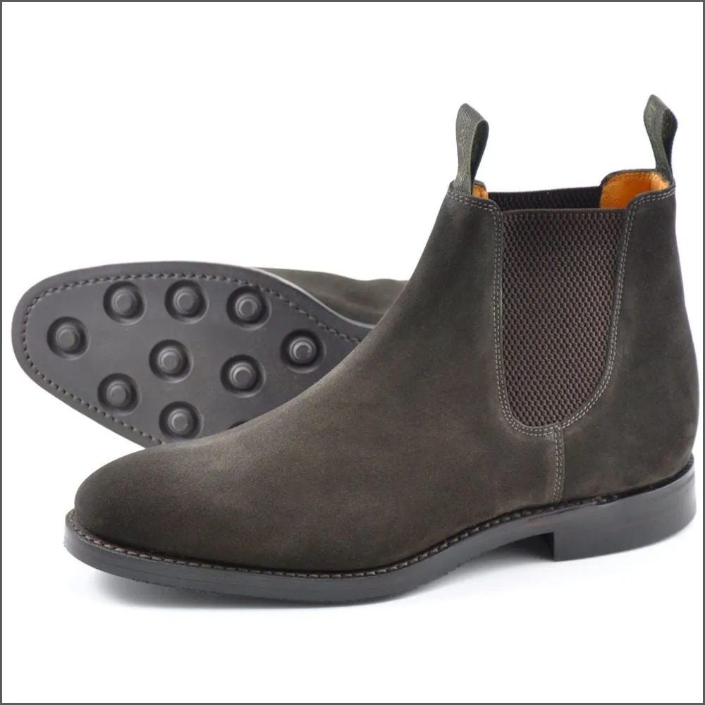 Loake Chatsworth Dark Brown Suede Chelsea Boots