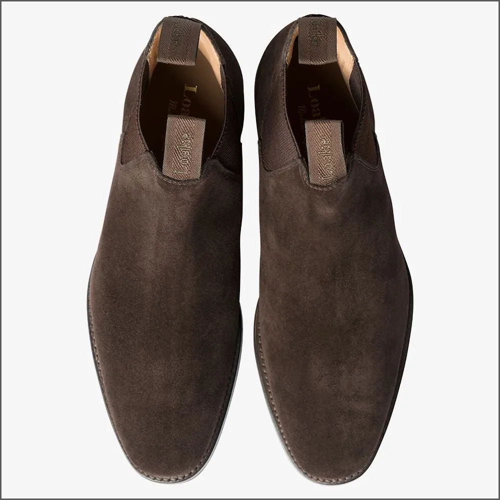 Loake Chatsworth Dark Brown Suede Chelsea Boots