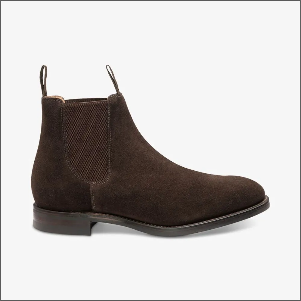 Loake Chatsworth Dark Brown Suede Chelsea Boots