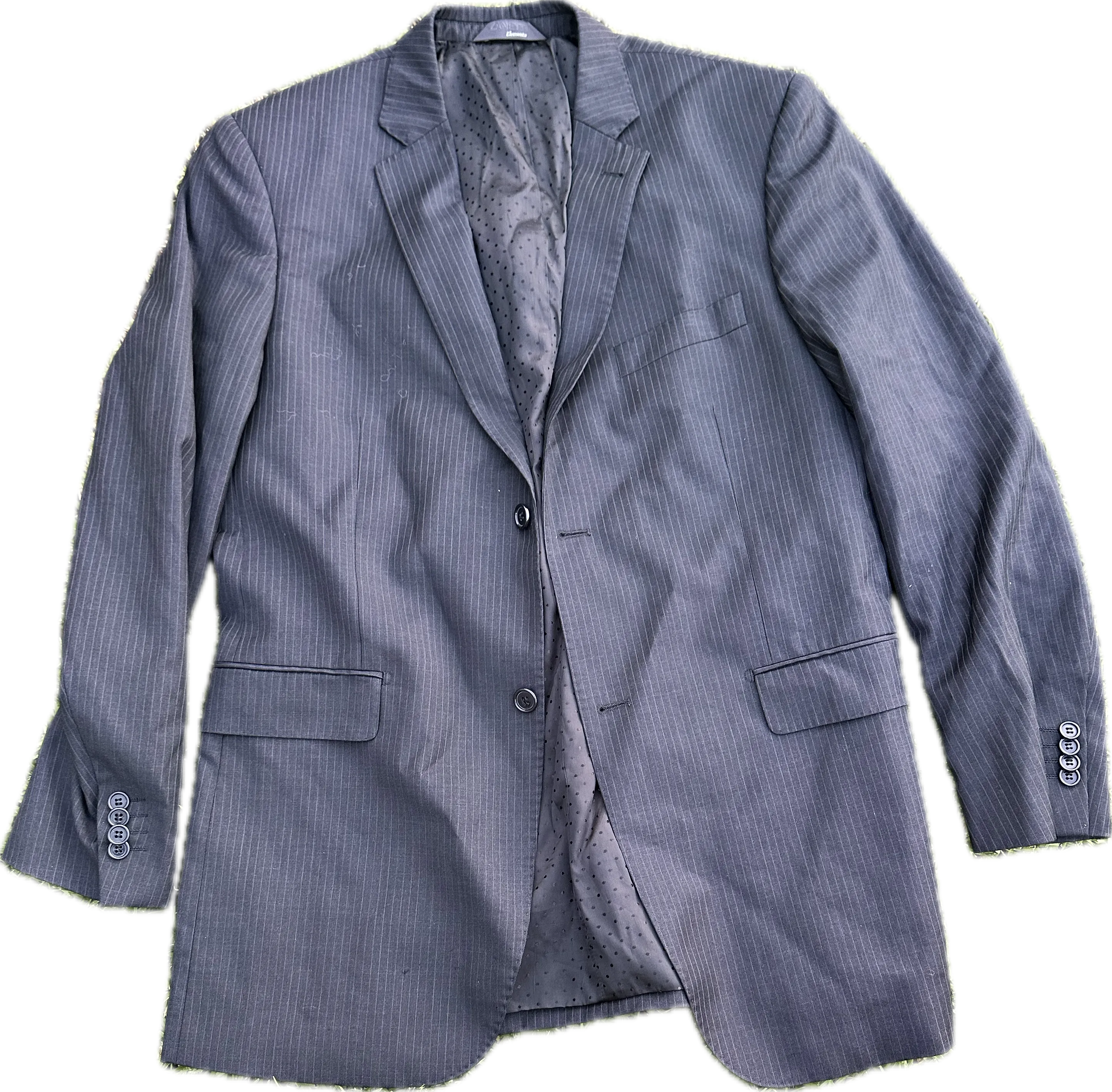 Mad Men Roger Sterling Vintage Blue Pinstripes Sport Coat 44