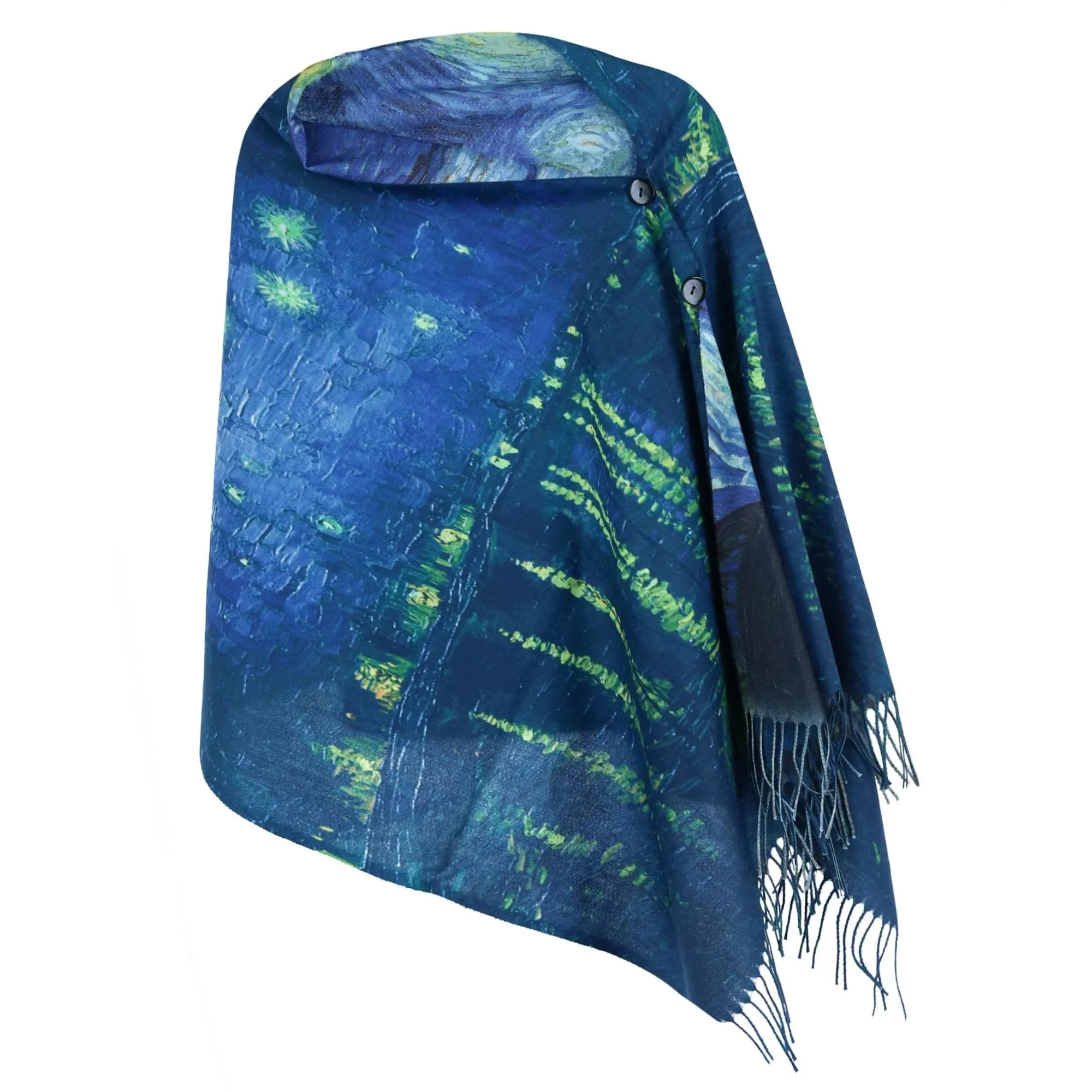 Magic Scarf Company Van Gogh Print Button Shawl