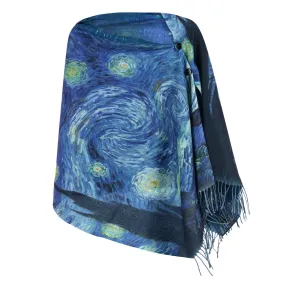 Magic Scarf Company Van Gogh Print Button Shawl