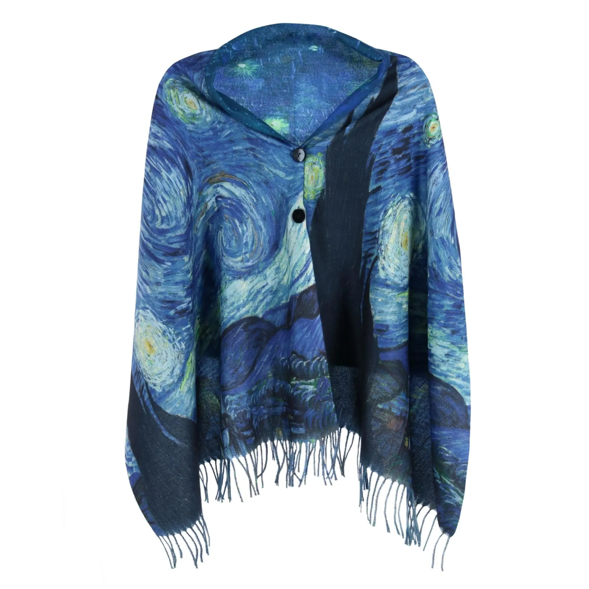 Magic Scarf Company Van Gogh Print Button Shawl