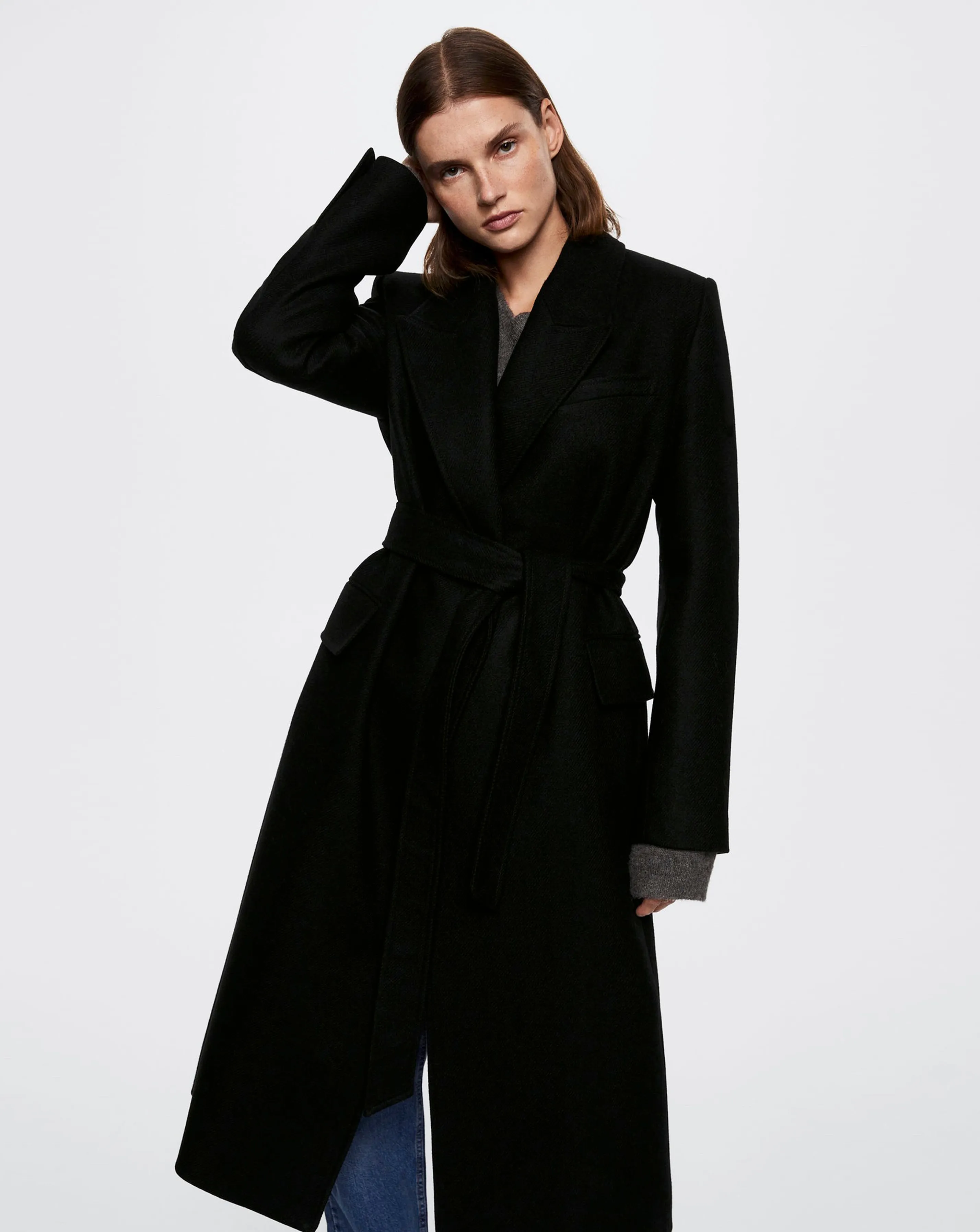 Mango Paris Long Coat Lapels