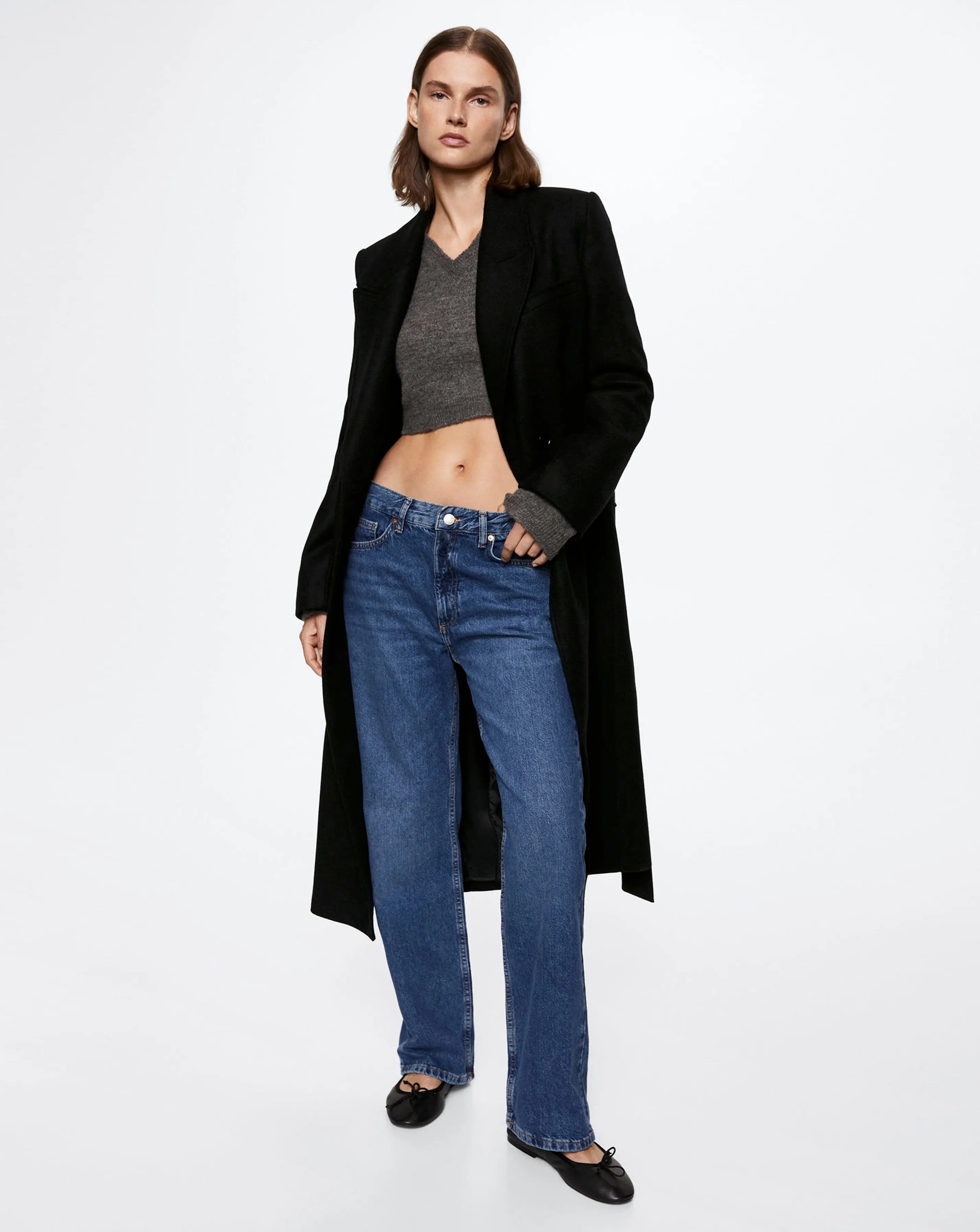 Mango Paris Long Coat Lapels