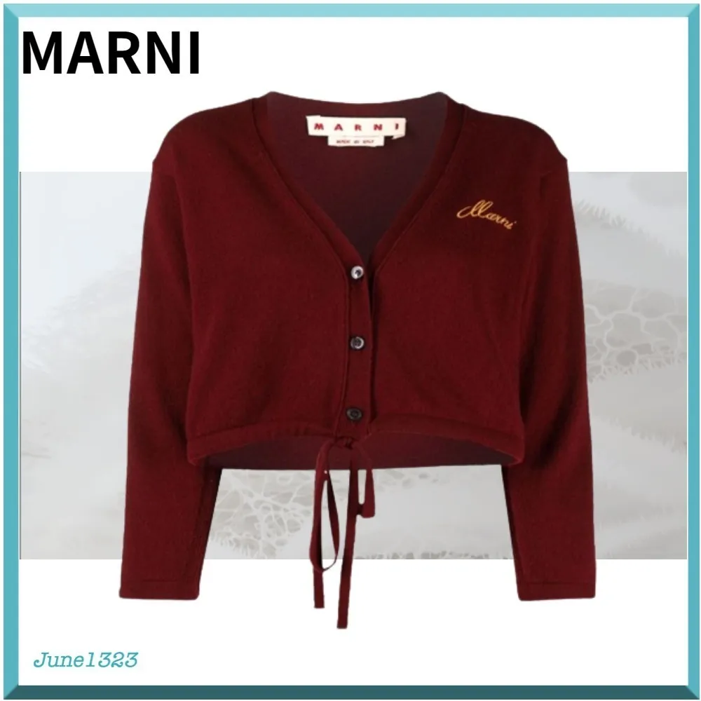 MARNI Street Style Plain Logo Cardigans Collection