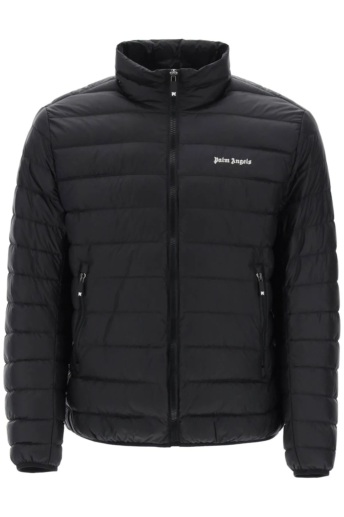 Men's Black Lightweight Down Jacket with Embroidered Logo by PALM ANGELS