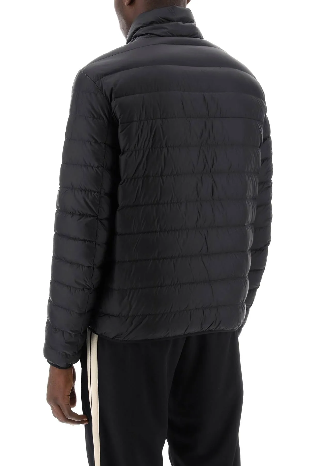 Men's Black Lightweight Down Jacket with Embroidered Logo by PALM ANGELS